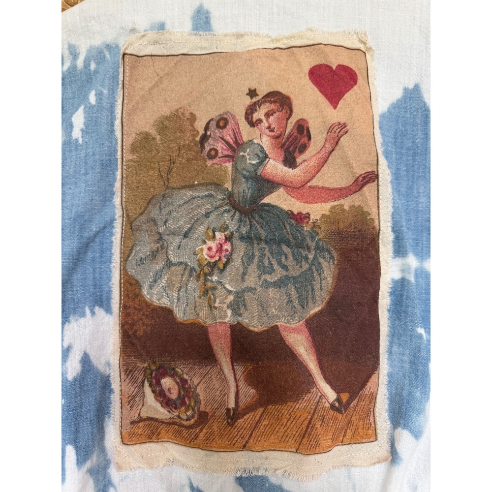 Upcycled Chambray Jacket Fairy Heart Art Patch Lightweight Cotton - Picture 2 of 11